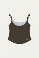 Aim Higher Club Core Layered Camisole/ Chocolate-Pale Baby Blue