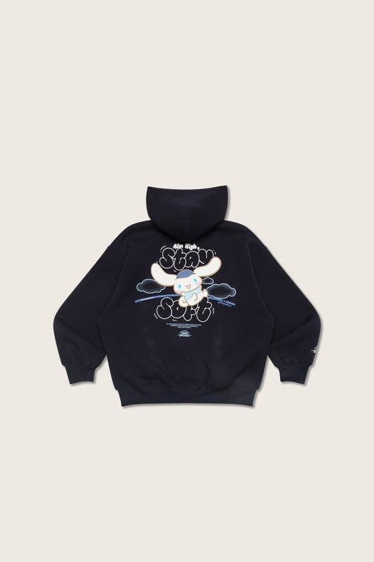 Aim Higher Club ♥ Cinnamoroll Aim High Stay Soft Cloud Touch Zip Up Hoodie/ Navy