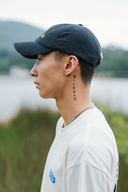 Aim Higher Club Unisex Light Washed Classic Script Cap/ Navy