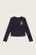 Aim Higher Club Faculty of Sports Henley Neck Long Sleeve Top/ Navy