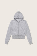 Aim Higher Club Essential Hooded Zip-Up Merino Cardigan/ Flecking Grey