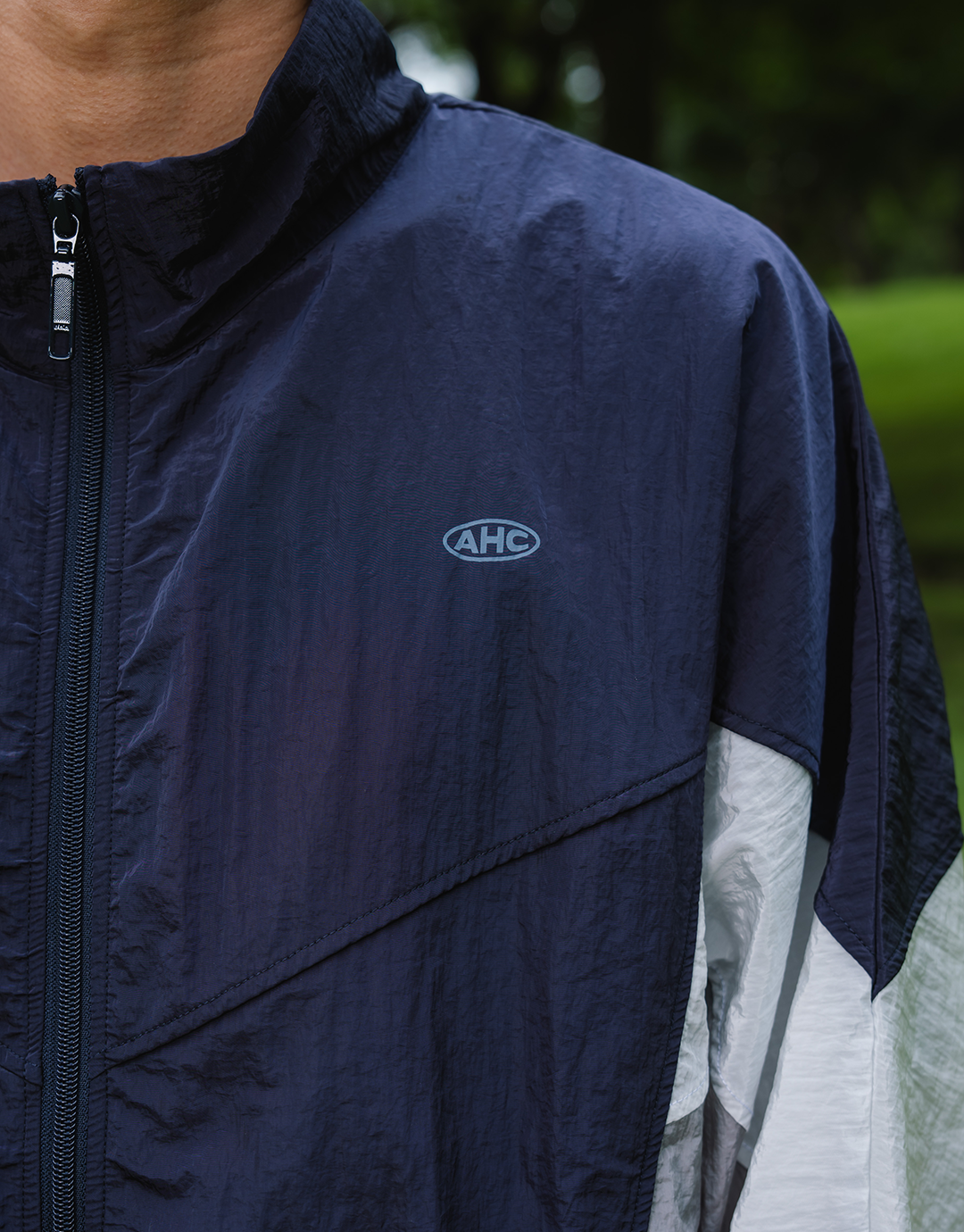Aim Higher Club 3-Color Tone Unisex Classic Windbreaker/ Navy-Grey
