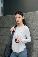 Aim Higher Club Activewear 2-Way Long Sleeve Top/ Flecking Oat