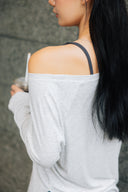 Aim Higher Club Activewear 2-Way Long Sleeve Top/ Flecking Oat