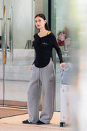 Aim Higher Club Activewear 2-Way Long Sleeve Top/ Black
