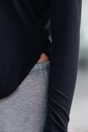 Aim Higher Club Activewear 2-Way Long Sleeve Top/ Black