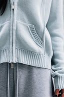 Aim Higher Club Full-Zip Hooded Cardigan/ Mint Grey