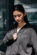Aim Higher Club Full-Zip Hooded Cardigan/ Dark Grey