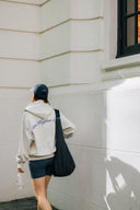 Aim Higher Club Unisex Raised Embroidery Zip Up Hoodie/ Oat-Ribbon Blue