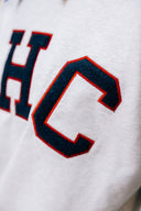 Aim Higher Club Unisex Terry Patch College Crewneck Sweatshirt/ Oat-Navy-Red