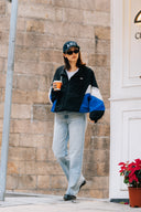 Aim Higher Club Unisex 3-Color Tone Classic Windbreaker/ Black-Dazzling Blue
