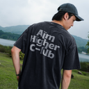 Aim Higher Club Unisex Logo Motion Tee/ Washed Charcoal