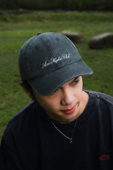 Aim Higher Club Unisex Light Washed Classic Script Cap/ Charcoal