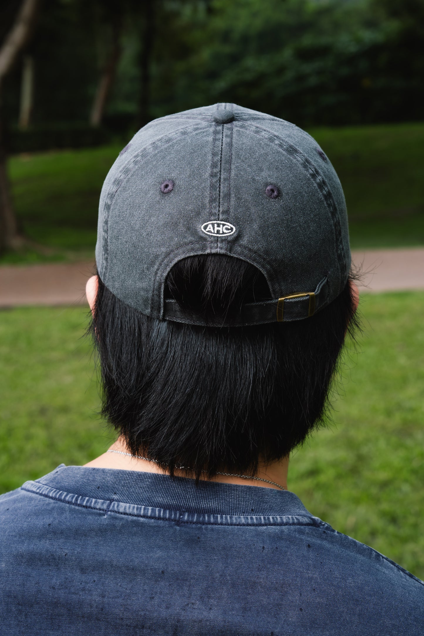 Aim Higher Club Light Washed Classic Script Cap/ Charcoal