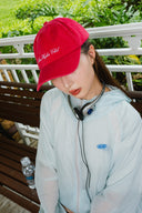 Aim Higher Club Unisex Light Washed Classic Script Cap/ Red
