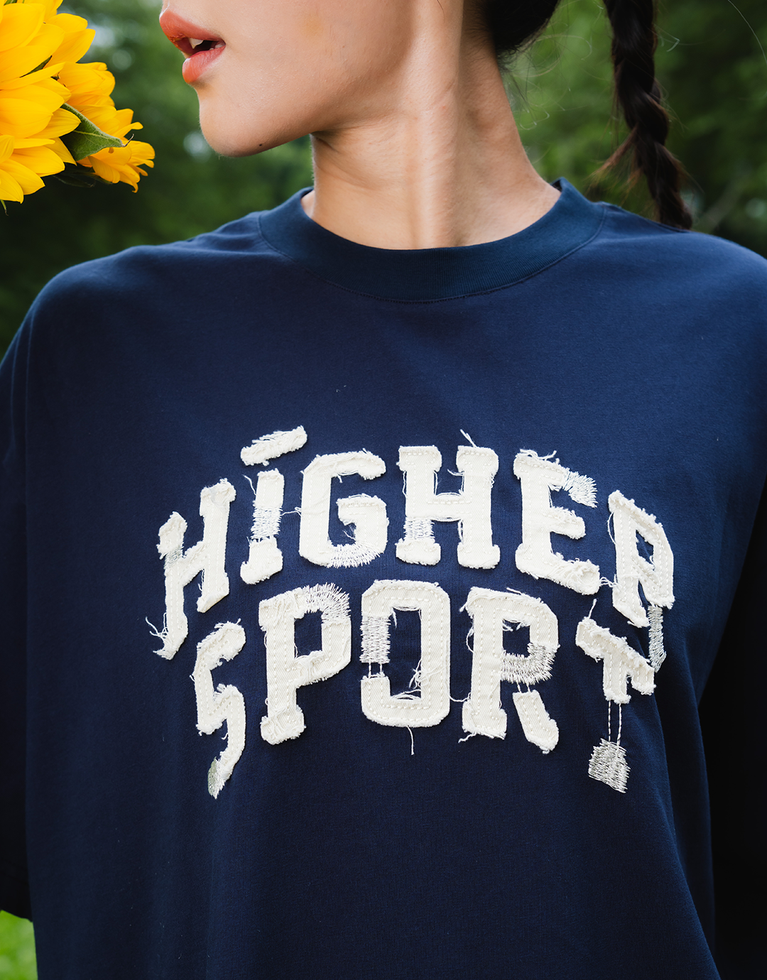 Aim Higher Club Sport Distressed Unisex Tee/ Navy
