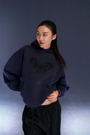 Aim Higher Club X Spellman Unisex Chrome Logo Hoodie/ Washed Moonlit Blue