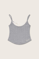 Aim Higher Club Core Layered Camisole/ Grey-Off White