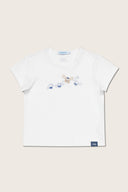 Aim Higher Club ♥ Cinnamoroll Jumping on the Cloud Embroidery Fitted Tee/ White