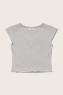 Aim Higher Club Essential V Neck Crop Tee/ Flecking Grey