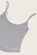 Aim Higher Club Core Layered Camisole/ Grey-Off White