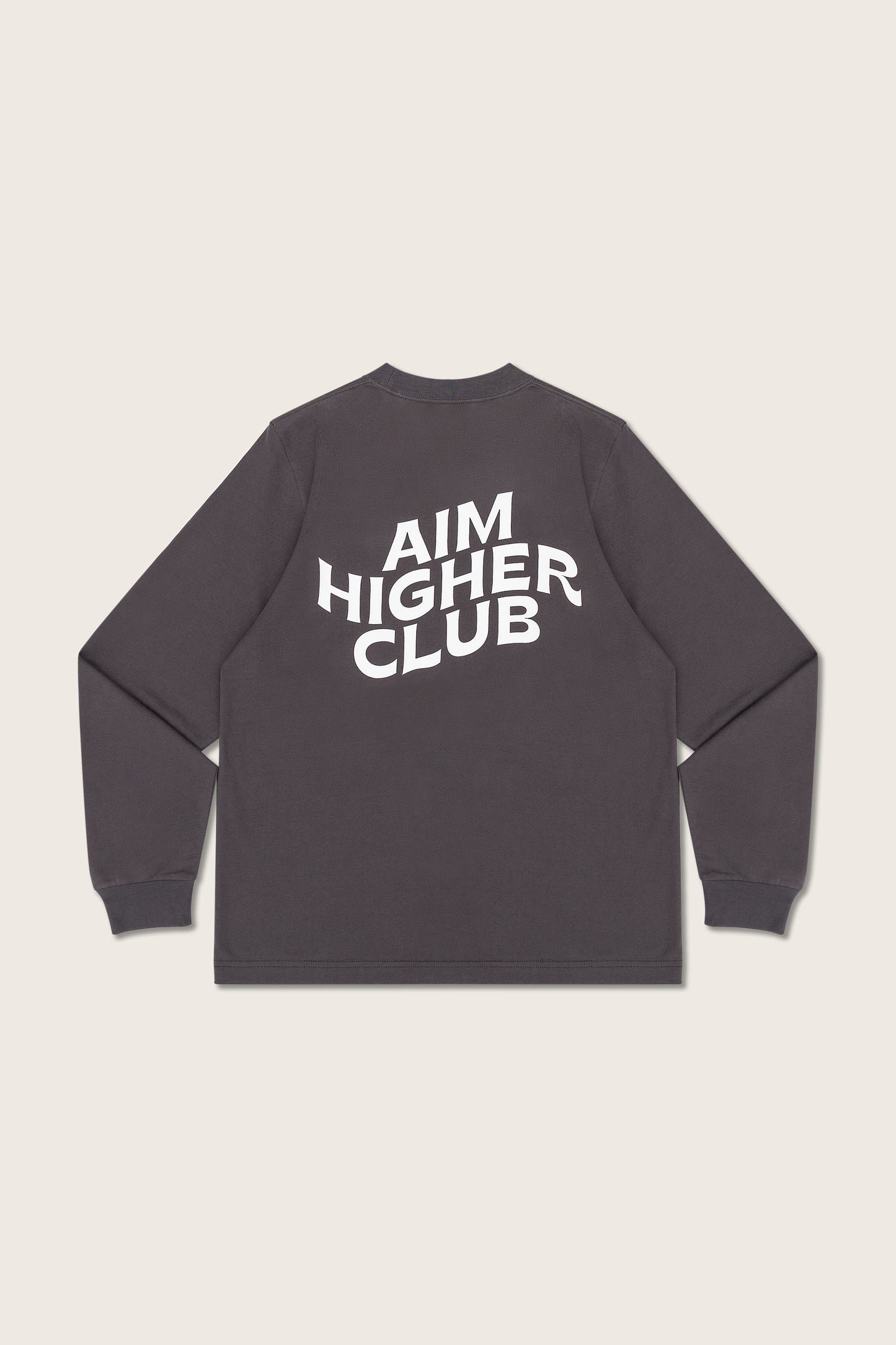 Aim Higher Club Logo Long Tee/ Light Wash Grey