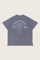 Aim Higher Club Unisex College Emblem Tee / Wash Light Charcoal