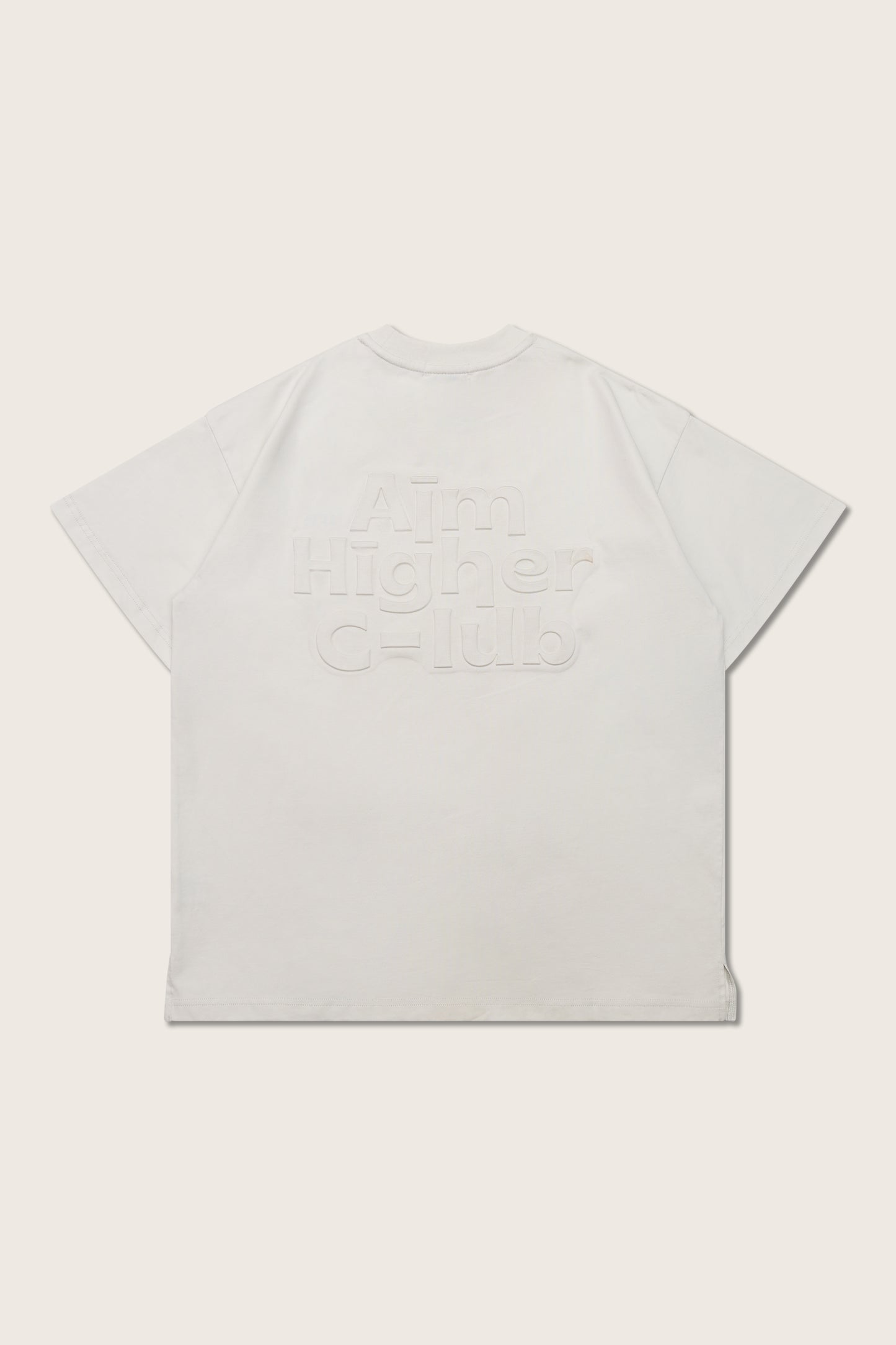 Aim Higher Club Embossed Unisex Logo Tee/ Cream