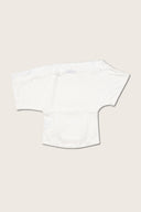 Aim Higher Club Core Asymmetric Lace Off-Shoulder Top/ White