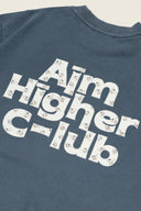 Aim Higher Club ♥ Cinnamoroll Unisex Monogram Patch Classic Logo Tee/ Washed Grey Blue