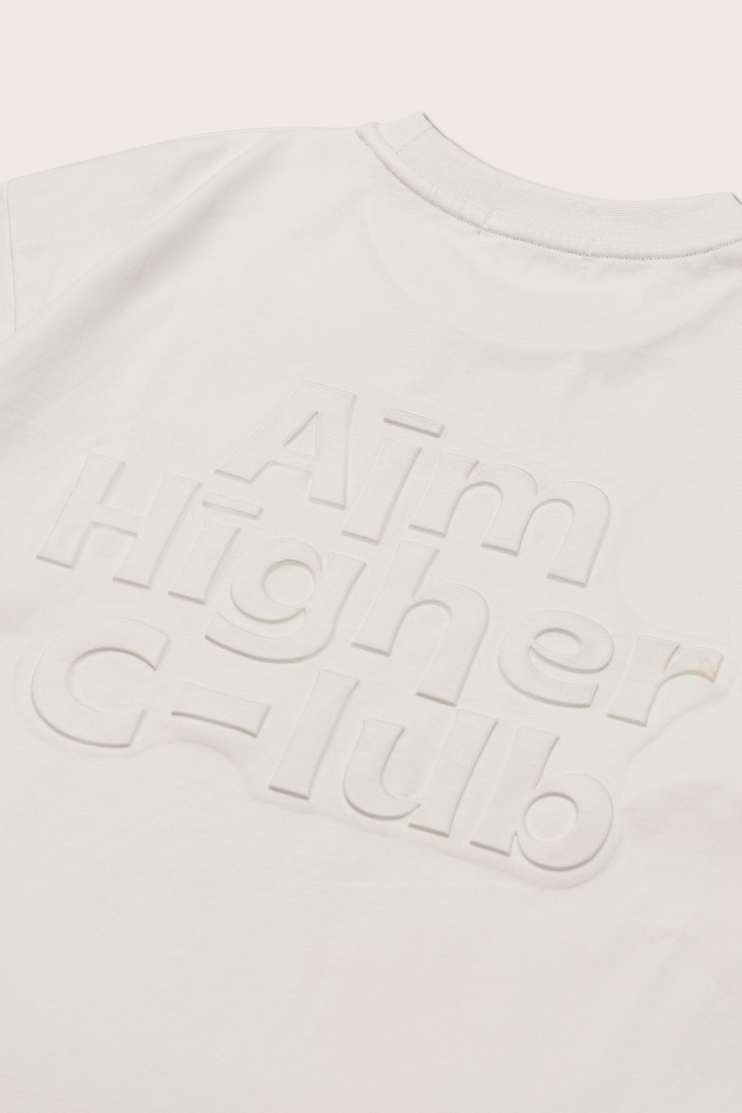 Aim Higher Club Embossed Unisex Logo Tee/ Cream