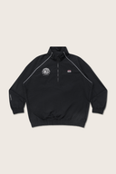 Aim Higher Club Unisex College Emblem Reflective Half Zip Windbreaker/ Black