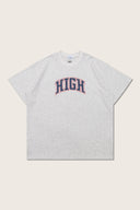 Aim Higher Club Unisex High College Logo Tee/ Flecking Grey