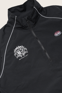 Aim Higher Club Unisex College Emblem Reflective Half Zip Windbreaker/ Black