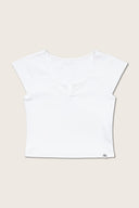 Aim Higher Club Essential V Neck Crop Tee/ Off White