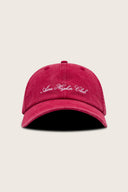 Aim Higher Club Unisex Light Washed Classic Script Cap/ Red