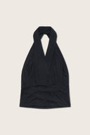 Aim Higher Club Core Cowl Neck Halter Top / Black