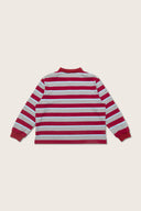 Aim Higher Club Faculty of Sports Emblem Cropped Stripe Poloshirt/ Grey-burgundy