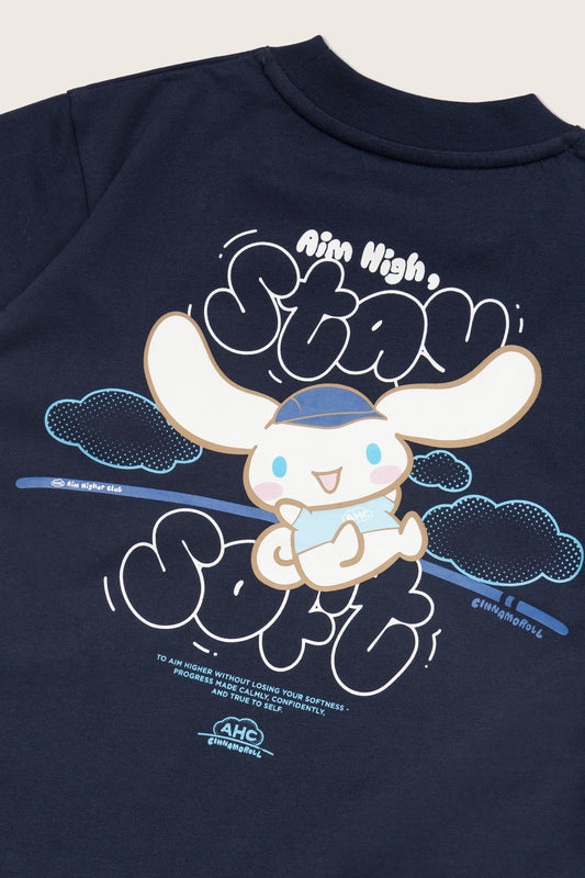 (Pre-order) Aim Higher Club ♥ Cinnamoroll Aim High Stay Soft Unisex Tee/ Navy