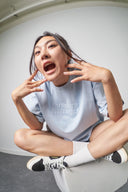 Aim Higher Club X Cecilia Yeung Washed Tee/ Light Baby Blue