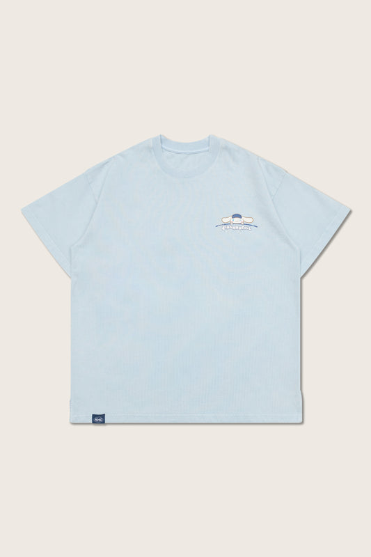 (Pre-order) Aim Higher Club ♥ Cinnamoroll Jumping on the Cloud Unisex Tee/ Washed Baby Blue