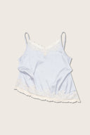 Aim Higher Club Core Asymmetric Lace Camisole Top/ Baby Blue