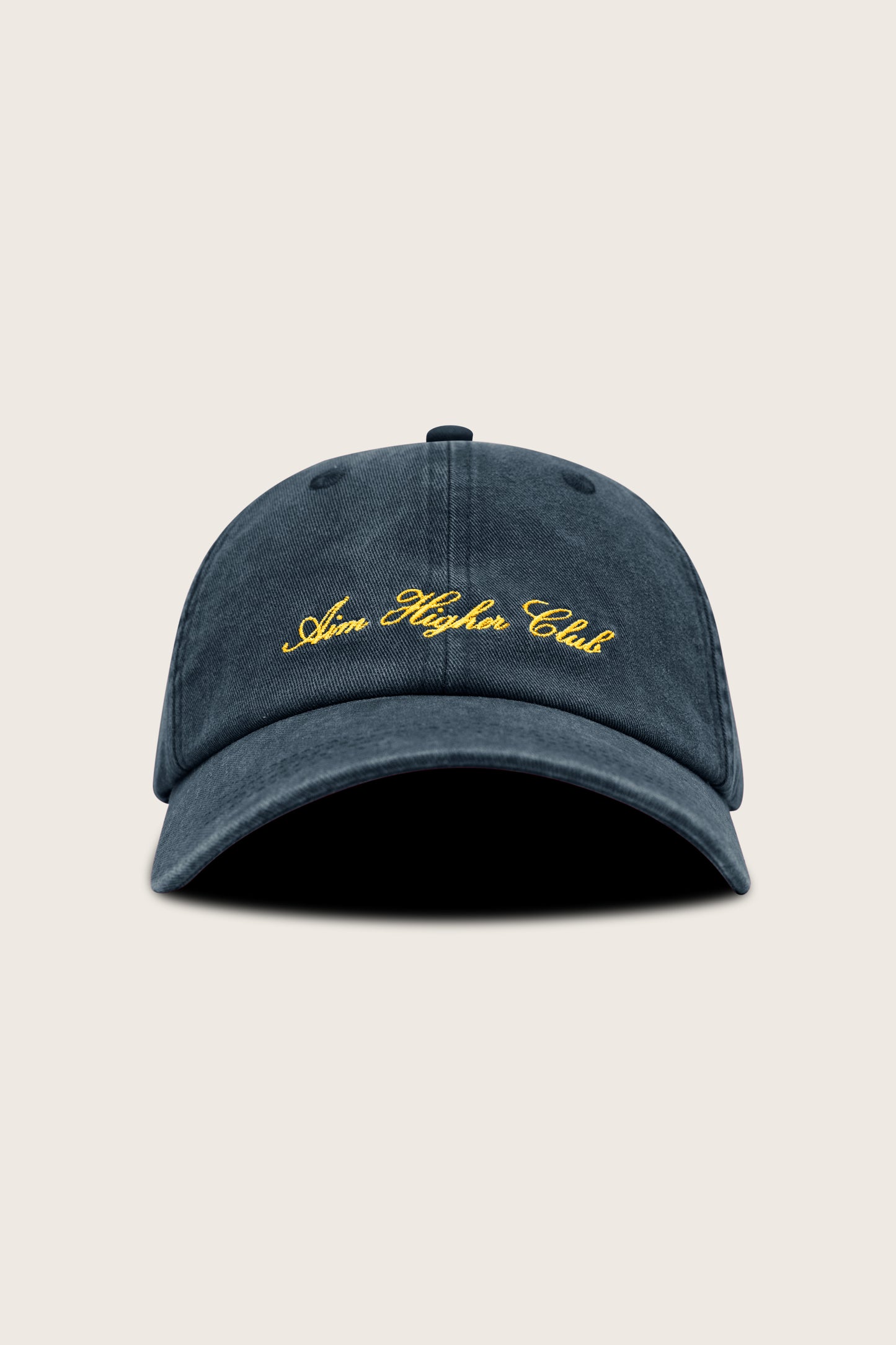 Aim Higher Club Light Washed Classic Script Cap/ Navy