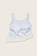 Aim Higher Club Core Asymmetric Lace Camisole Top/ Baby Blue