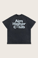 Aim Higher Club Unisex Logo Motion Tee/ Washed Charcoal