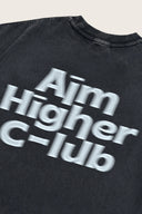 Aim Higher Club Unisex Logo Motion Tee/ Washed Charcoal