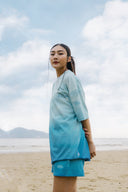 GROCERY X Aim Higher Club Sky Gradient Sweat Shorts For Her/ Blue