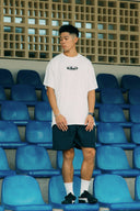 Aim Higher Club Unisex Retro Oval Logo Nylon Shorts/ Navy