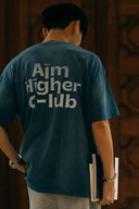 Aim Higher Club Unisex Logo Tee/ Washed Sky Blue