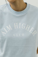 Aim Higher Club Core Basic Crop Tee/ Grey Baby Blue